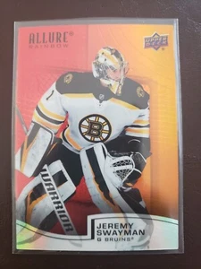2021-22 Jeremy Swayman Red/Orange Allure Hockey Rookie Upper Deck Boston Bruins - Picture 1 of 2