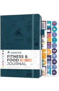 Clever Fox Diario de Fitness y Alimentos, Planificador de Dieta y Bienestar Rastreador A5 Verde azulado Oscuro - Imagen 1 de 8