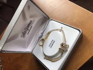 Dolce Giavonna Diamonds LOVE Rescue Mom BRACELET  Goldtone Sterling Silver - NEW - Picture 1 of 8