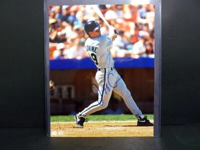 AUTHENTIC MARLINS J.CONINE #19  BASEBALL PLAYED SIGNED 10"X 8" AUTOGRAPHED 253 - Image 1 of 4