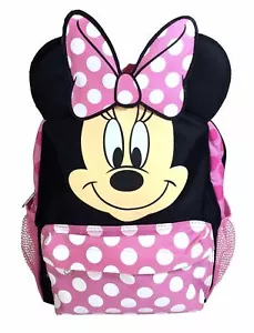 NEW 12" Disney Minnie Mouse Face Back to School Backpack Small Bag with 3D Ear - Picture 1 of 3