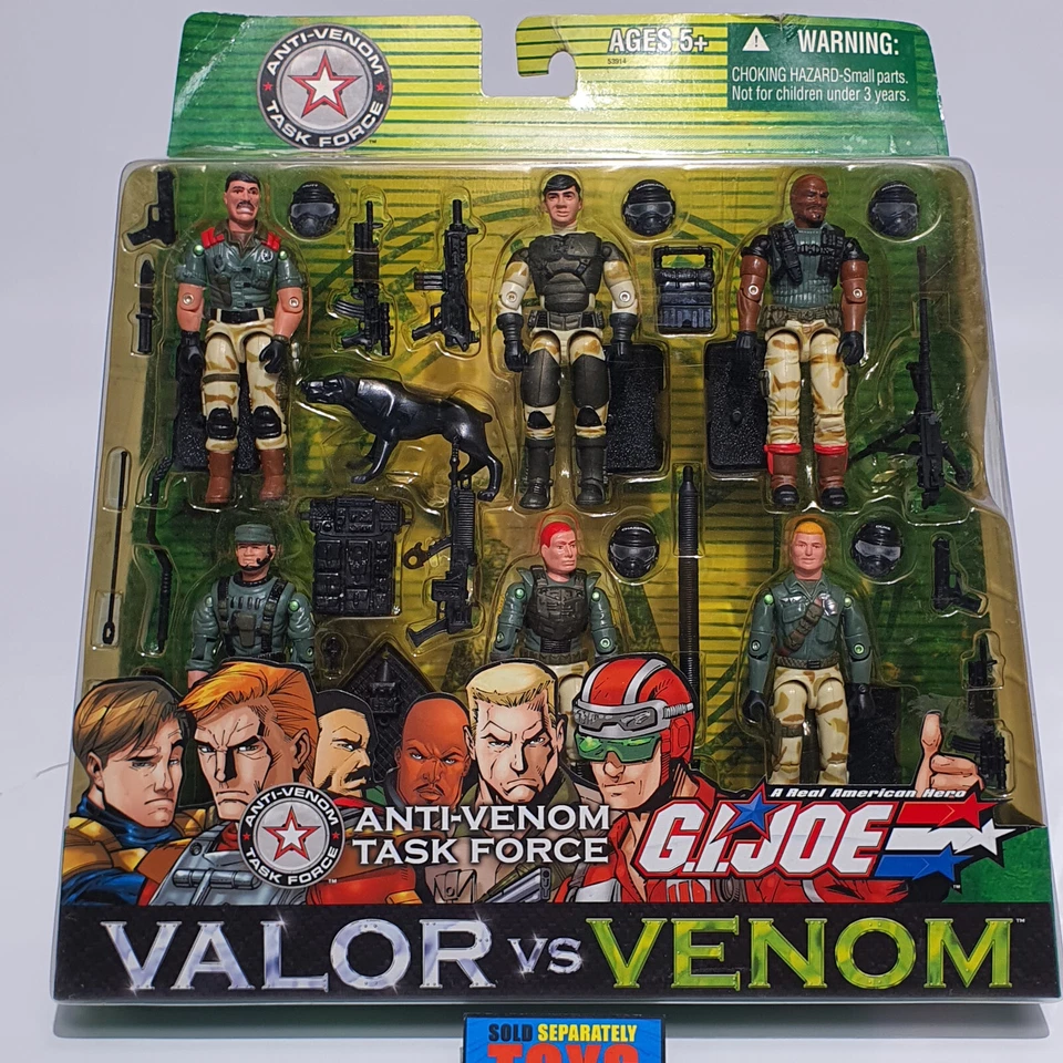 GI Joe Valor Vs Venom ANTI VENOM TASK FORCE 2004 TRU exclusive 6 pack SEALED MOC - Image 1 of 4