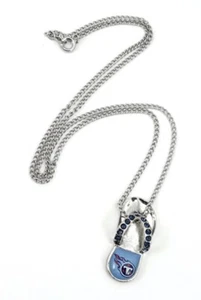 NFL Football Team Logo Womens Ladies Crystal Flip Flop Necklace Tennessee Titans - Picture 1 of 1