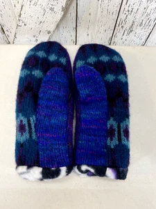 Sweater Mittens Wool Blend Fleece Lined Medium Beautiful! - Picture 1 of 6