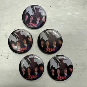 5 x DIO Retro/Vintage 80s Pinback 1 1/4"Button/Pin Ronnie James Dio Heavy Metal - Picture 1 of 4