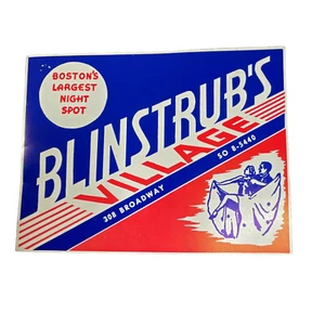 Souvenir Photo Blinstrub's Village Nightclub Boston~Picture in Folder c1950s - Picture 1 of 2
