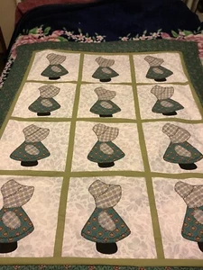 Unvollendetes Quilt-Top Sunbonnet Sue 46”/58” - Bild 1 von 8