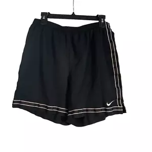 Nike Dri-Fit Mens Running Jogging Activewear Shorts Black w/ White Stripe MEDIUM - Picture 1 of 4