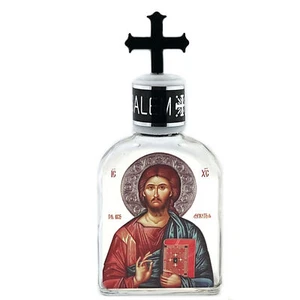 Holy Water Bottle Glass Icon of Christ The Teacher 5" - Picture 1 of 2