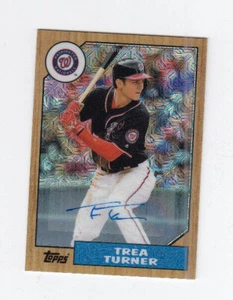 2017 Topps Baseball 1987 Silberpack Promo Chrom Refraktor Auto CD Trea Turner  - Bild 1 von 2