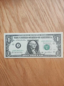 2003 A $1 Kansas City Star Note # J02135213* GEM/UNC COOL SERIAL Number - Picture 1 of 3