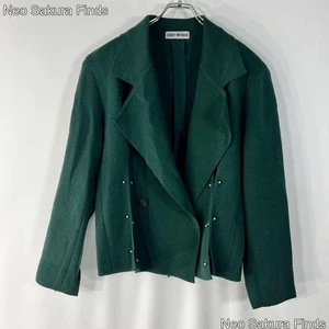 ISSEY MIYAKE Power Shoulder Tailored Green Blouson Jacke Damen - Bild 1 von 10