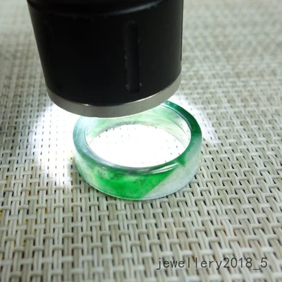 Сертифицированный ледяной зеленый Бирма 100% натуральный жадеит нефрит кольцо 戒指 指环 США.8 # - Изображение 1 из 4