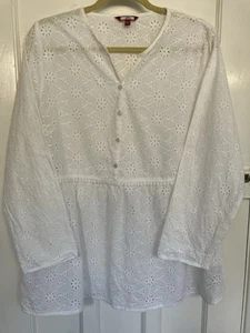 Beautiful Joe Browns Broderie Anglaise Top Size 18 - Picture 1 of 9