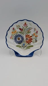 Quimper Pottery Trinket Dish Floral Porcelain Made In France - Picture 1 of 8