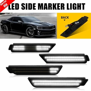 4PCS Front Rear Dynamic LED Side Marker Lights White For Chevy Camaro 2010-2015 - Picture 1 of 15