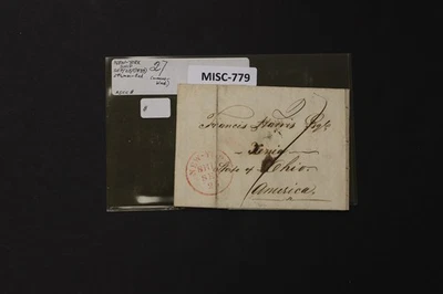 Estampillas Dr Jim cubierta sin estampillas envío a Nueva York 25 de septiembre de 1839 marca manuscrita negra Foto 1 de 2