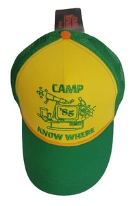 Camp 85 Know Where Stranger Things Trucker Hat snapback Dustin’s Yellow mesh NWT - Picture 1 of 6