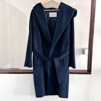 Max Mara Gown Coat Jacket Blouson Women Size 44 Blue Wool Alpaca - Image 1 of 4