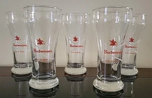 Vintage Set Of 5 Budweiser "King Of Beers" Sham Beer Glasses 6" 8oz - Picture 1 of 10