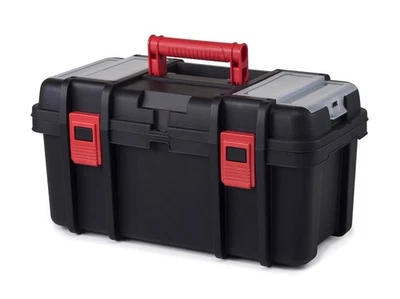 UN BRAND 19-Inch Toolbox, Plastic Tool and Hardware Storage, Black