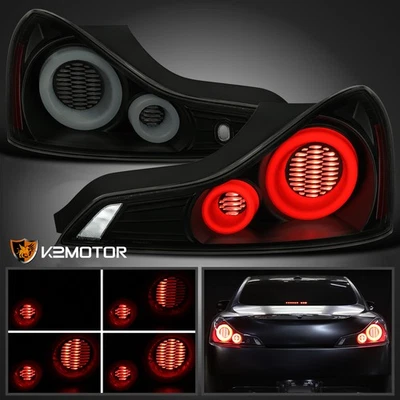Black/Smoke Full LED Tail Lights Fits 2008-2013 Infiniti G37 2014-2015 Q60 Coupe Foto 1 de 4