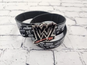 WWE Pant/Jean Belt & Buckle Kids Black & White AOP Raw, ECW, Smack Down 22-26” - Picture 1 of 3
