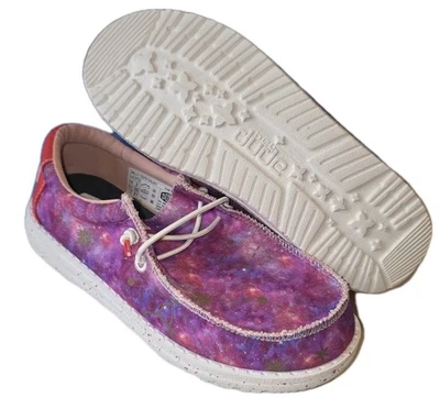 Hey Dude Youth Wally Galaxy Pink Casual Shoes 40429-9DD YT 3, 2, & 1 - Image 1 of 4