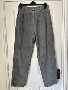 Vintage Woolrich Wide Leg Grey Corduroy 100% Cotton Trousers Size 12 - Picture 1 of 7