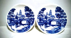 Lotto 2 piattini Nasco Lakeview piattini dipinti a mano 5,75 pollici vintage Giappone MCM - Foto 1 di 5