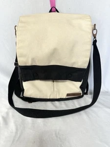 Petunia Pickle Bottom Boxy Backpack Canvas Cream Black XL Baby Diaper Bag - Picture 1 of 17