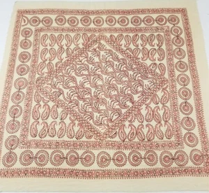 Antike traditionelle syrische Handstickerei Blumen & Paisley Tischdecke 162x152cm - Bild 1 von 12