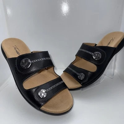 Женские кожаные босоножки Ruthie Stitch с регулируемыми ремешками сверху - Изображение 1 из 4