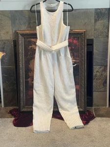 Finders Keepers As You Are Twist Jumpsuit weiß & schwarz Nadelstreifen Größe US L neu mit Etikett - Bild 1 von 20