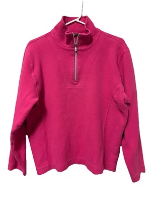 Tommy Bahama Suéter Mujer Grande Rosa Cuarto Cremallera Informal Ocio Pullover Top Foto 1 de 4