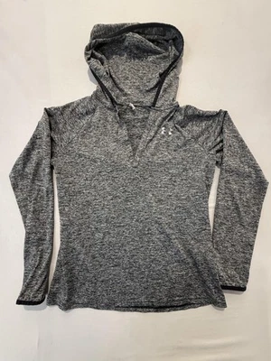 Under Armour Shirt Womens Medium Gray HeatGear Hooded Long Sleeve Athletic - Image 1 of 4