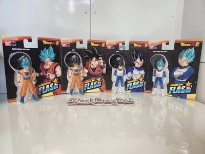 FIGURA DE ACCIÓN BANDAI DRAGON BALL FLASH 2 GOKU Y 2 VEGETA SAIYANS *TOTALMENTE NUEVA* MICRÓFONO Foto 1 de 4