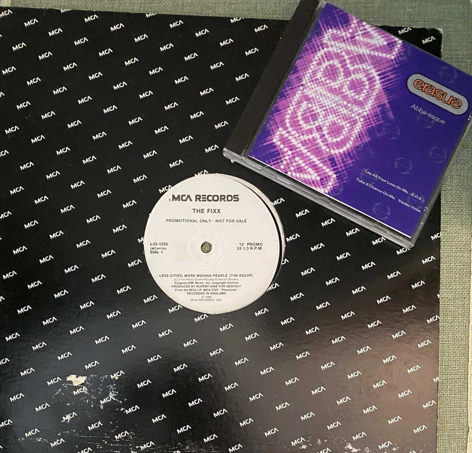 The Fixx / Erasure    **PROMO VINYL / CD LOT**     Abba-Esque  --  Less Cities - Image 1 of 2