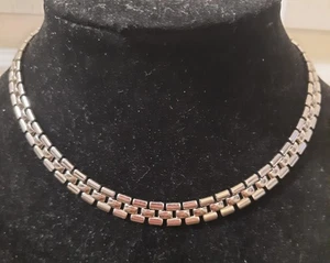 Collana girocollo vintage Coro 16" maglia argento c. 1939-1945 ~ marchio Pegaso/Coro - Foto 1 di 9