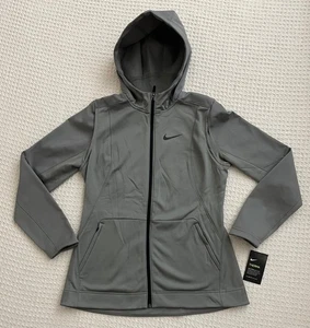 Nike $100 Donna Therma Dri-Fit Felpa con Cappuccio Full Zip Giacca Tasche con Cerniera - Grigio - L - Foto 1 di 13