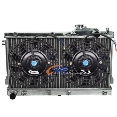 Radiador de alumínio #1140 + ventiladores para 1990-1997 Mazda MX-5 Miata transmissão manual - Imagem 1 de 4