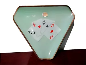 4 ACES GOLD RIMED PAINTED MADE IN WESTERN GERMANY GLASS TIP TRAY 4 1/2 X 5 1/4 ' - Picture 1 of 4