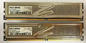 OCZ Platinum Edition 4 GB (2x2 GB) DDR2 OCZ2P10664GK PC2 8500 5--5-5 2,2 V #R2388 - Foto 1 di 2