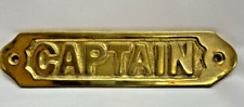 Brass Captain Sign Plaque Wall Door Decor