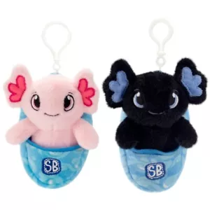 Pack of 2 Axolotl Swaddle Babies Plush Keychain 4.5” -Plush Toy Figures Keychain - Picture 1 of 2