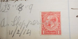 #0081 KGV 1 Penny Einnahmen auf Pool & Williams Dokument 1914 - Bild 1 von 4