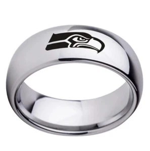 SEATTLE SEAHAWKS Men's Women's Ring Rings Size 11 Stainless Steel Football - Picture 1 of 4