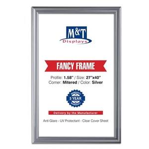 Fancy Snap Poster Foto Bilderrahmen Silber 1,58" Aluminium Frontlader - Bild 1 von 20
