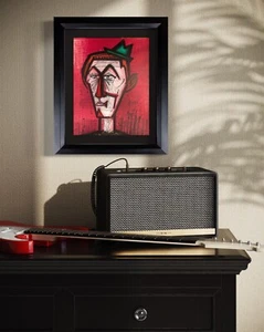 Bernard BUFFET Original LITHOGRAPH Ltd. EDITION - "The Clown on Red.." w/Frame - Picture 1 of 4