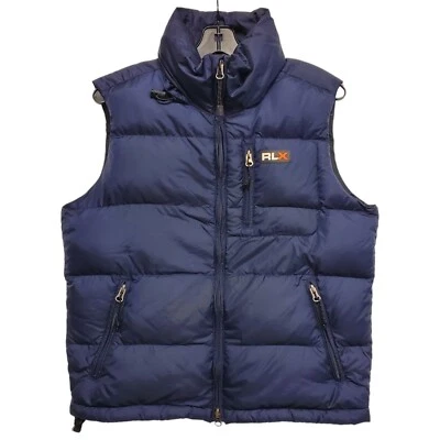 Polo Sport RLX Chaleco Mujer Medio Azul Puffer Chaqueta Cremallera Completa Exterior Invierno Foto 1 de 4